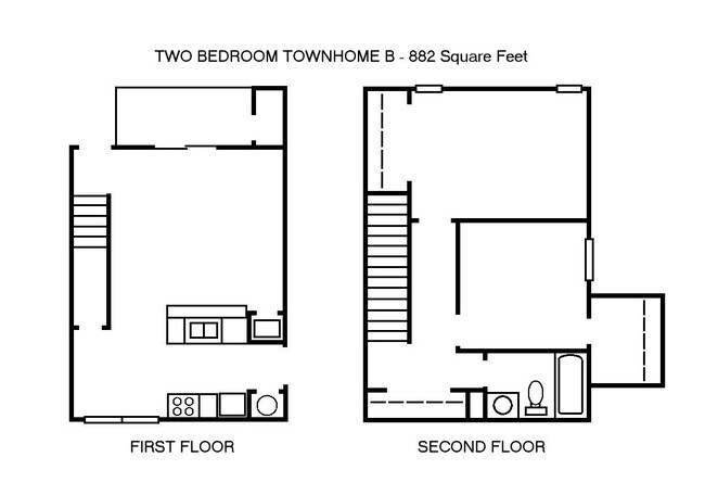 Two Bedroom Townhome/841 127 floor plan
